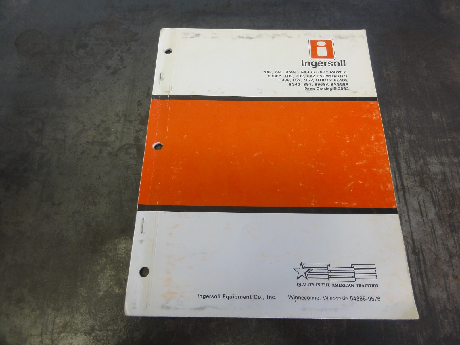 Ingersoll N42 P42 RM42 N43 Rotary Mower SB38Y T82 R82 Snowcaster Parts Catalog