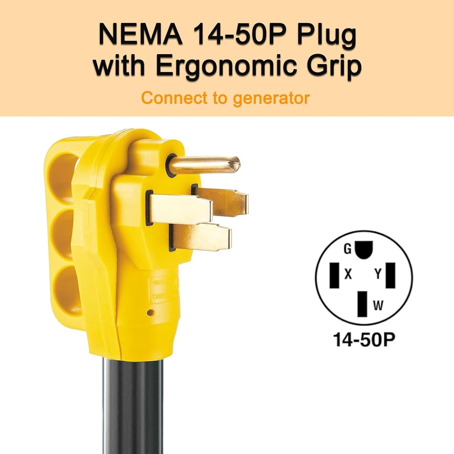 6 AWG NEMA 14-50P to 6-50R Welder Adapter Cord 25FT, Heavy Duty STW 6AWG * 3C 50