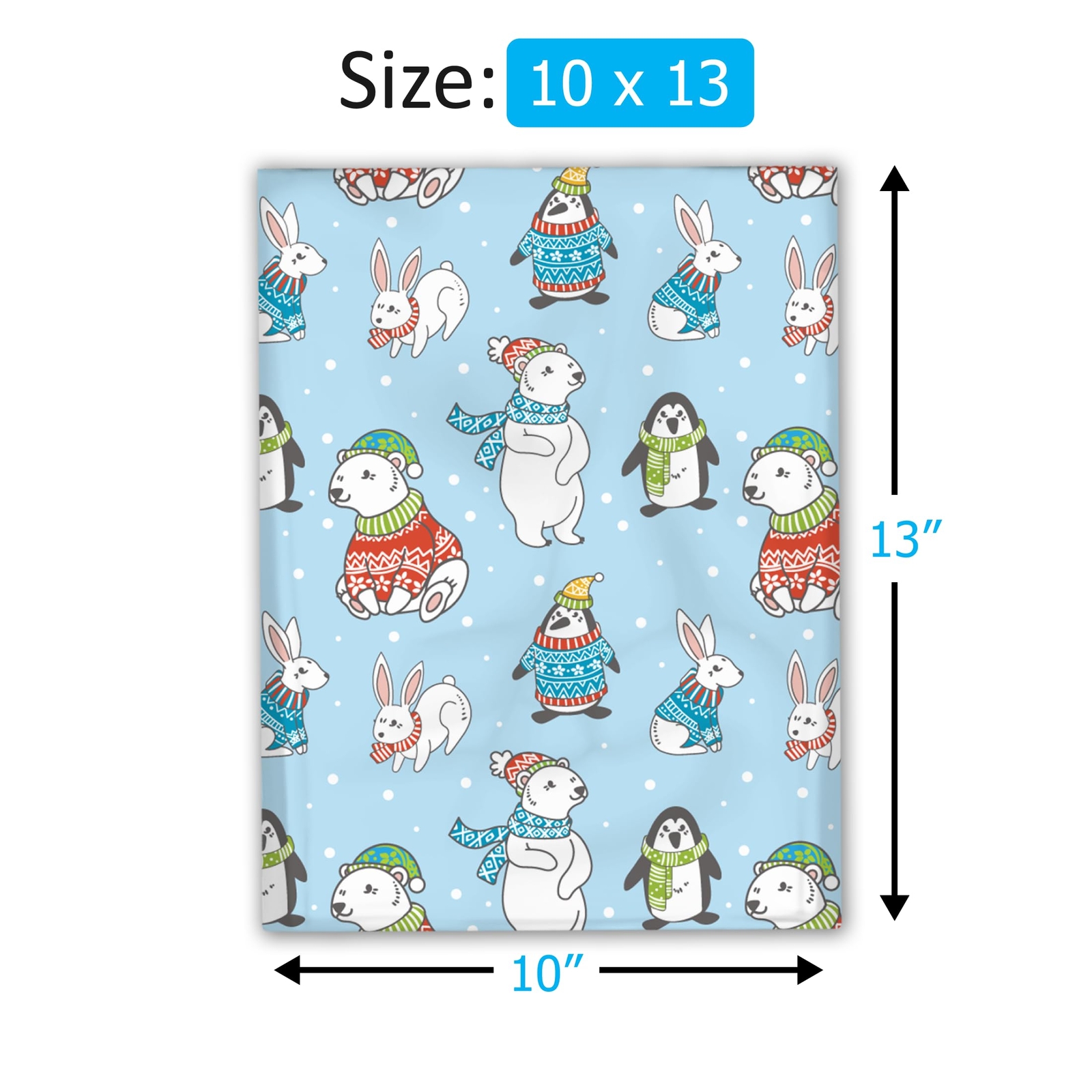 10×13 100 Winter Animals Designer Poly Mailers Shipping Envelopes Premium Pri…