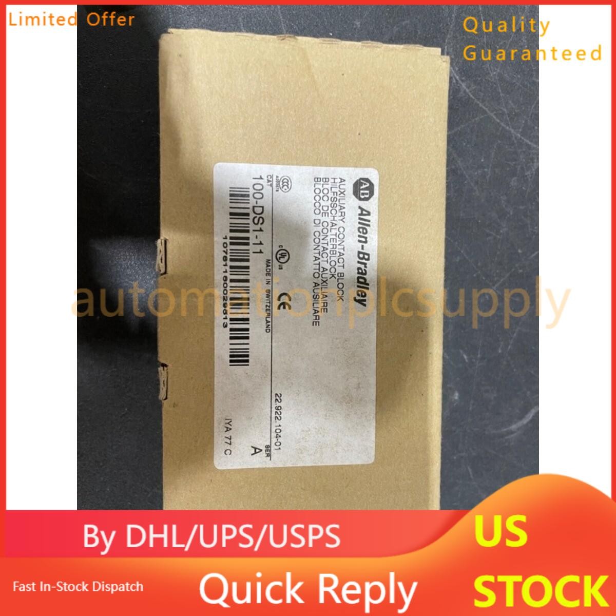 AB 100-DS1-11 Contactor Auxiliary Contact New 100DS111