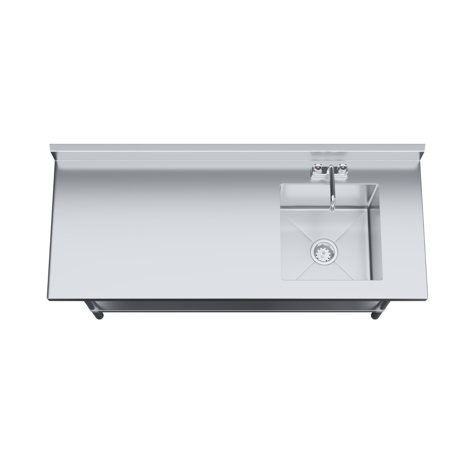60 in. x 24 in. Stainless Steel Work Table with Built-in Right Prep Sink