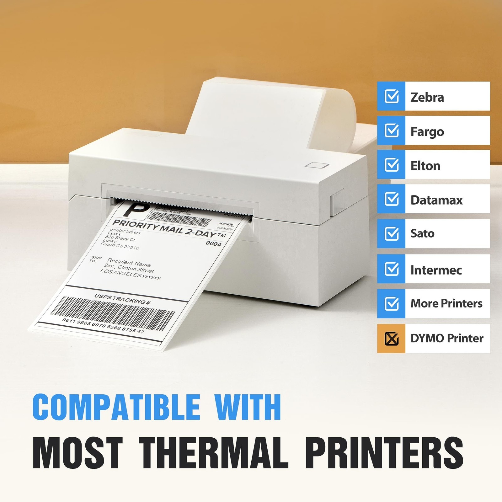 Fanfold 4″ x 6″ Direct Thermal Labels 1000 Thermal Printer Paper 2 Stacks Shi…
