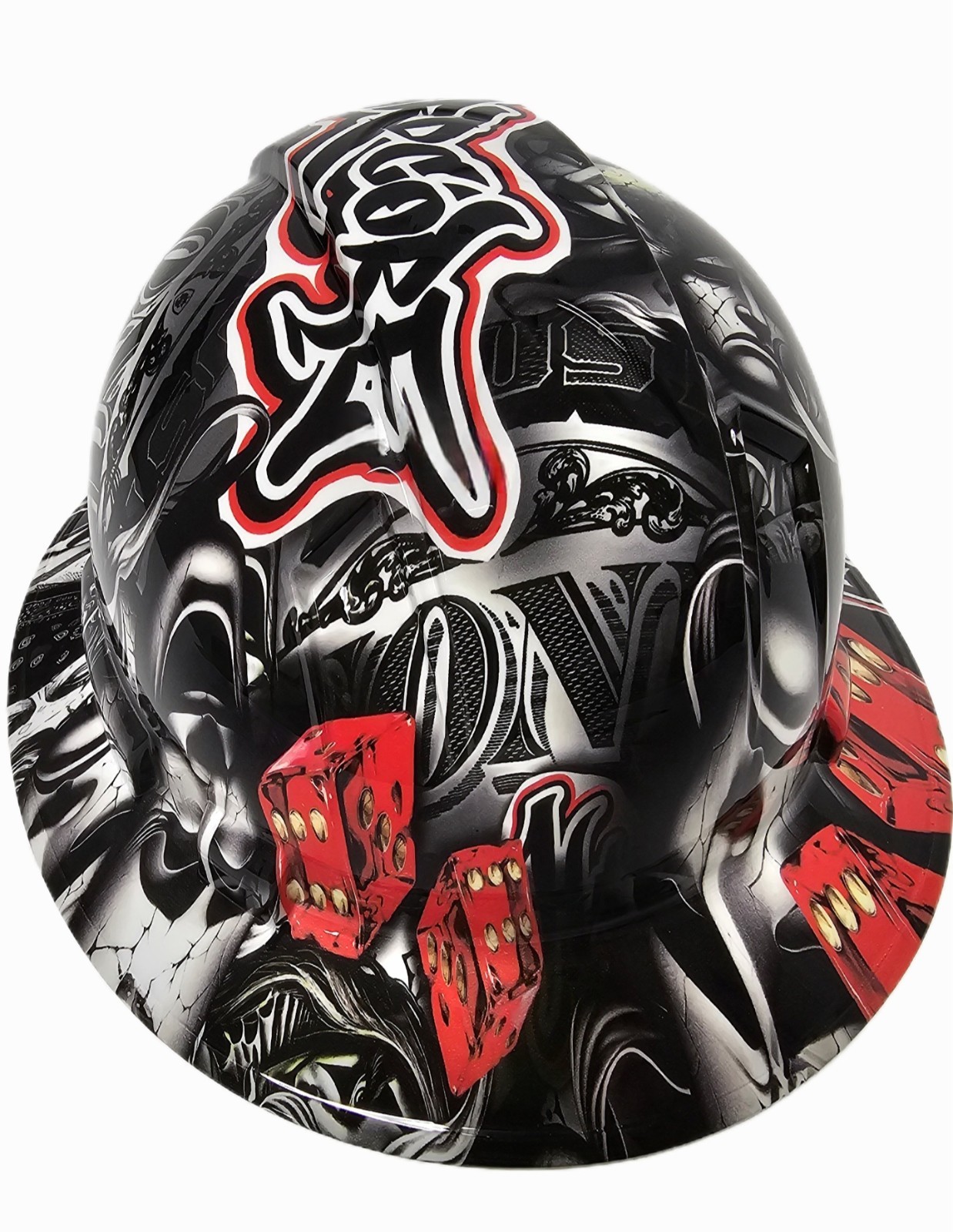 full brim hard hat custom hydro dipped IN LAUGH NOW CRY LATER HARDCORE AMERICAN