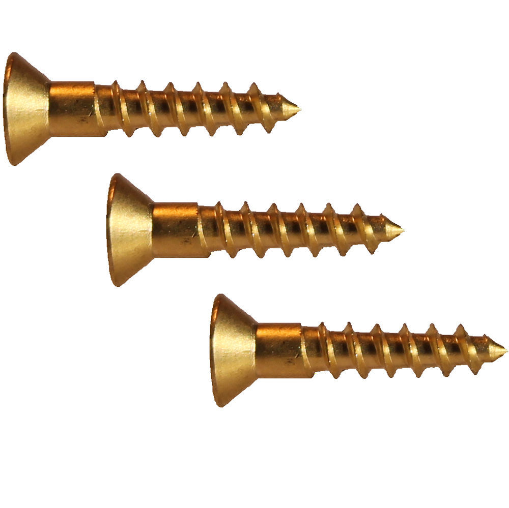 #6 x 1-1/4″ Brass Wood Screws Square Drive, Flat Head Countersunk Qty 50