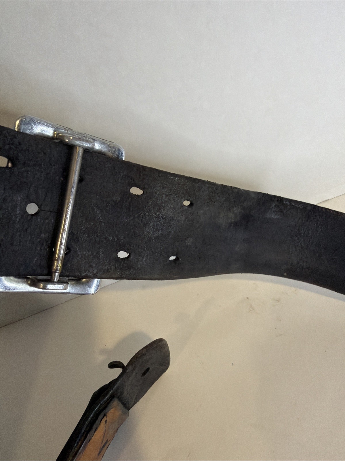 Tex Shoemaker & Sons Basketweave Leather Duty Belt 40” Holster Gun Belt + Buckle