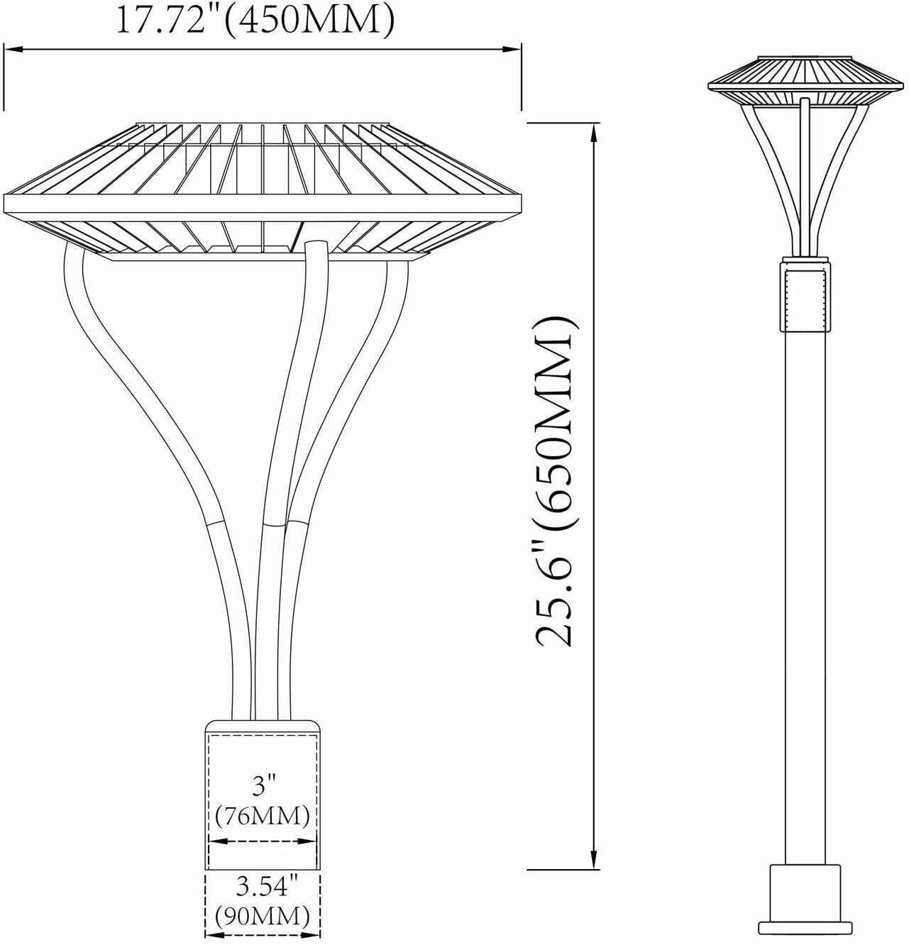 LED Post Top Pole Lights 150W Outdoor Pathway Area Light Garden Yard Lamp IP65