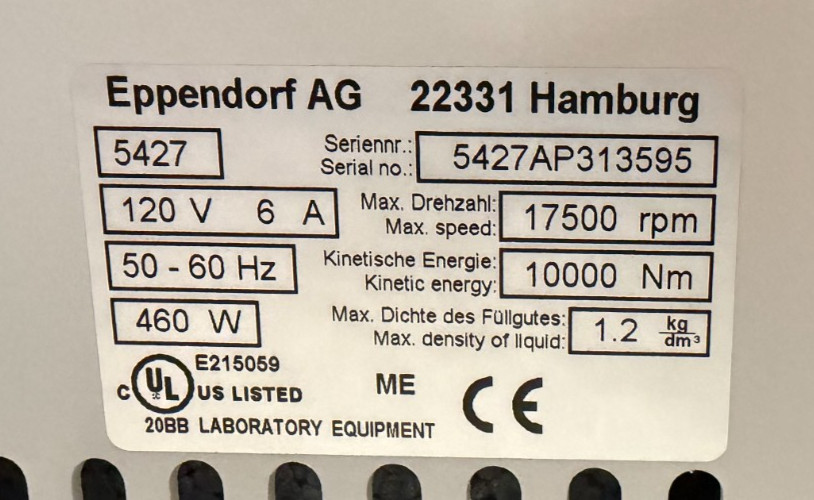 Eppendorf 5430 Benchtop Centrifuge w/F-45-30-11 rotor, nice condition, TESTED