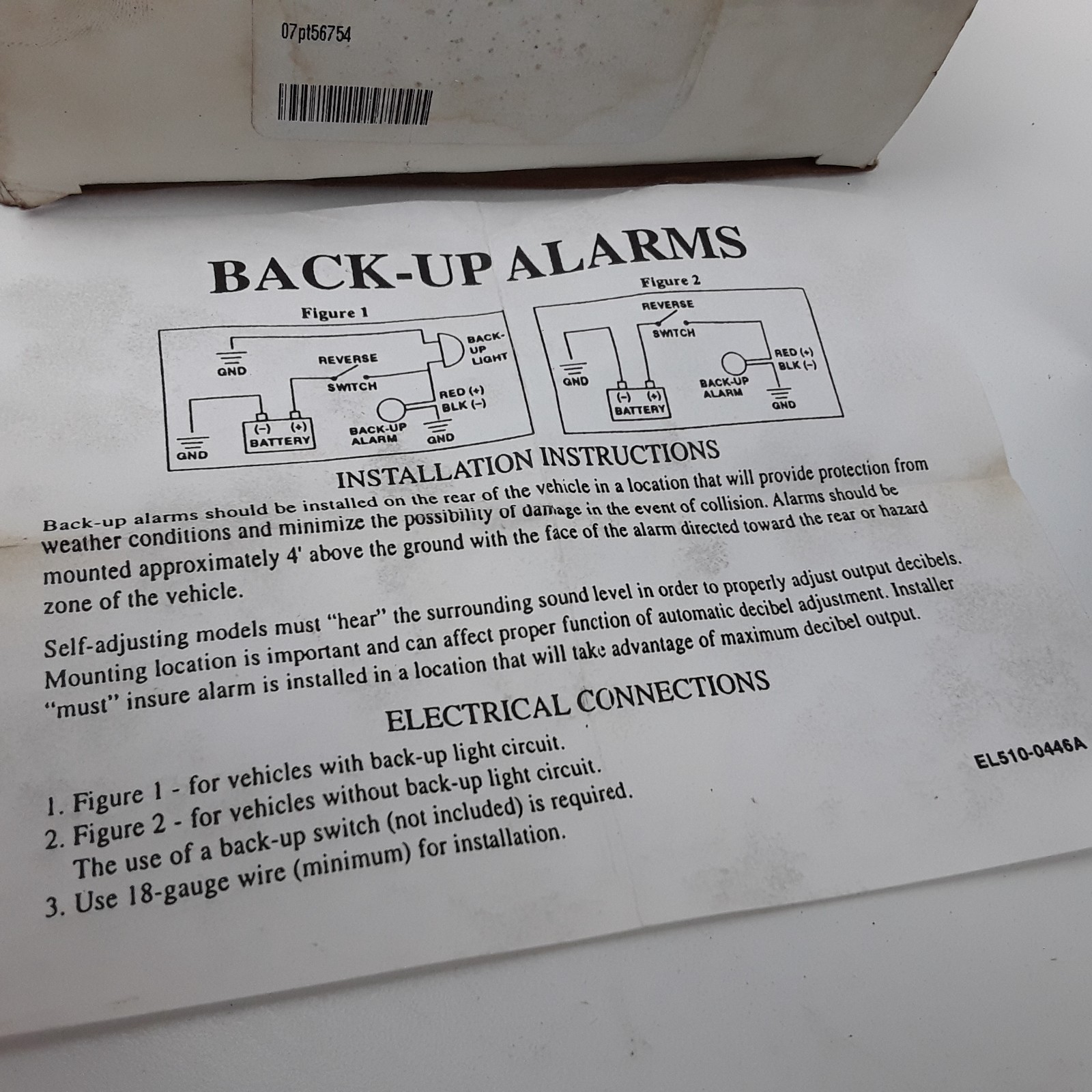 Self-Adjusting Back-Up Alarm 24-48 VDC For Industrial and Commercial Vehicle