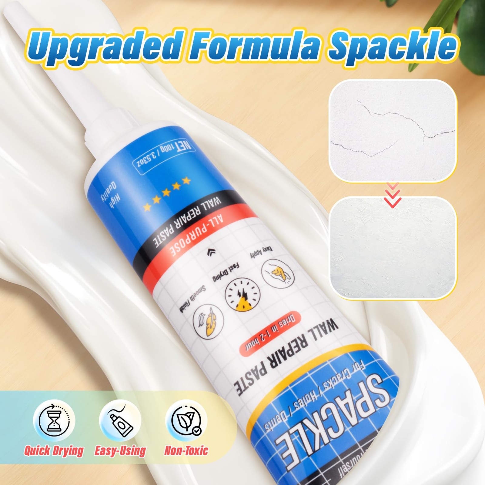 -Drywall-Repair-Kit-Fast-Drying, Wall Mending Agent, 9 Pack Spackle Wall Repair