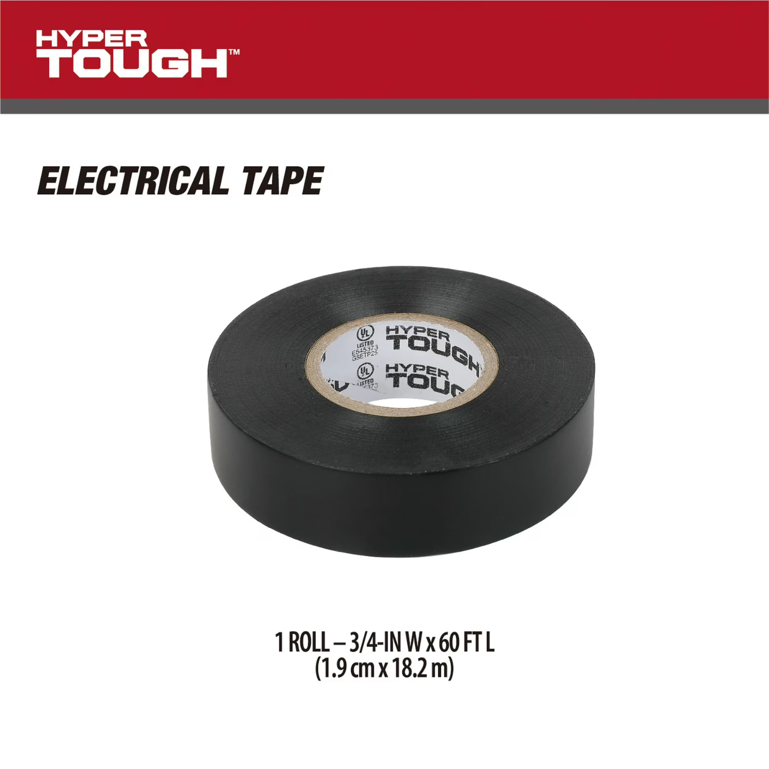 Hyper Tough Black Electrical Tape 60 ft General Purpose Insulating Tape