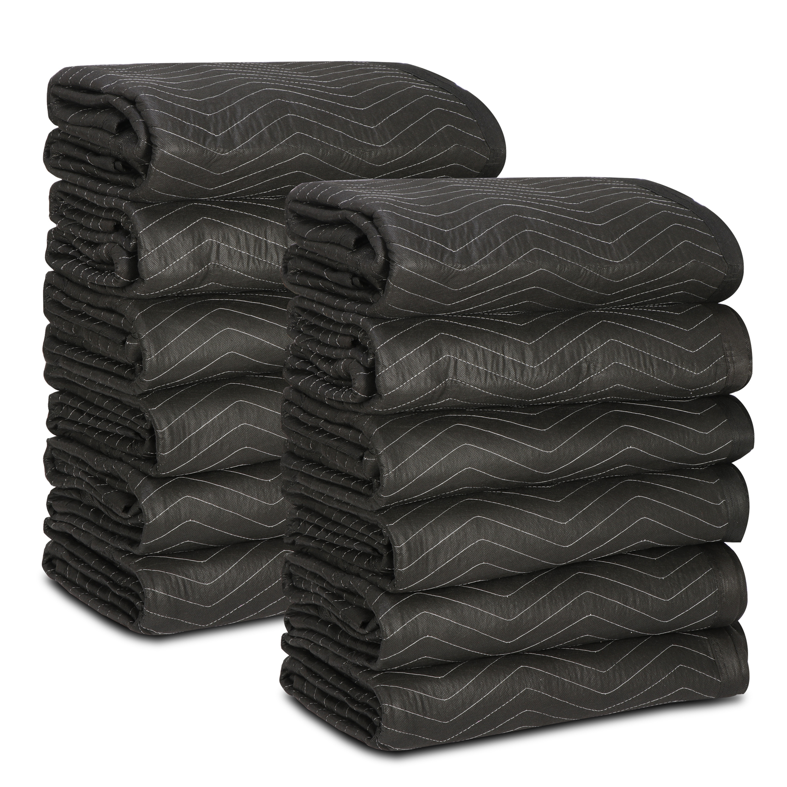 24 Pack Moving Blankets 80″ x 72″ Pro Economy Shipping Furniture Pads Black