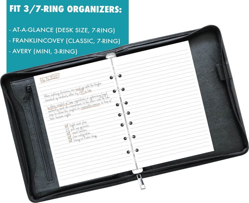 7-Hole Lined Filler Paper Mini Binders College Ruled 5-1/2″ x 8-1/2″ 300 Sheets