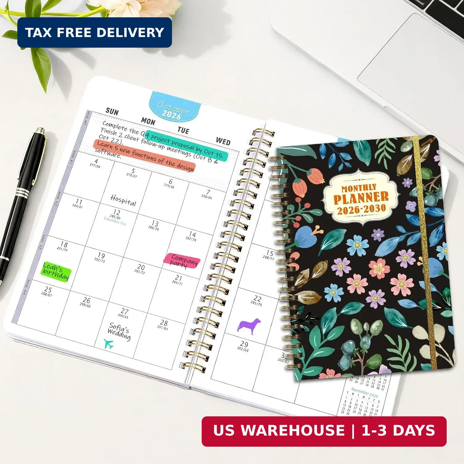 2026-2030 Monthly Planner – 5 Years Monthly Planner with Calendar from Jan 2026