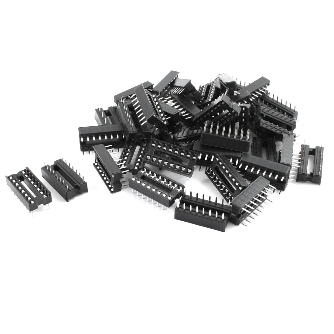 40pcs 2.54mm PCB Board 2 Row 16 Pin DIP Solder Type IC Socket Adapter