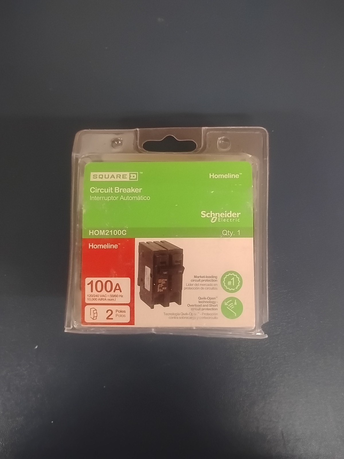 Square D HOM2100C 100A Circuit Breaker. New