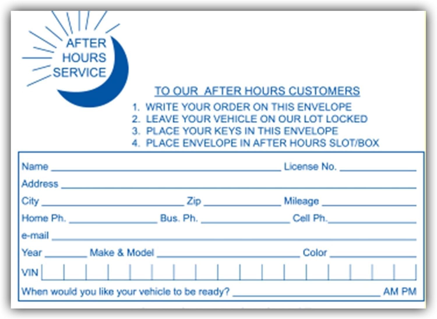 100 PCS After Hours Key Drop Envelopes 6×9 Inch 24 lb White Wove Top Opening