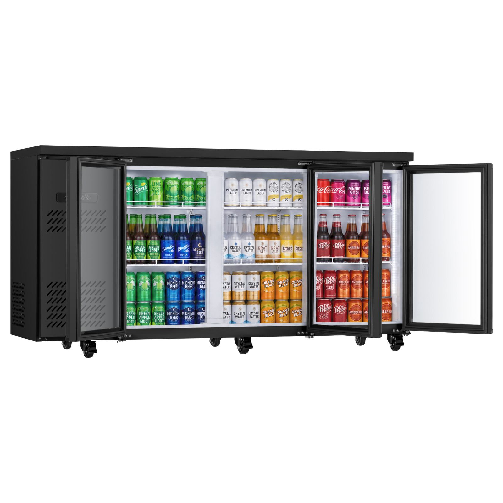 Yeego Commercial Back Bar Cooler Glass Door Beverages Refrigerator Under Counter