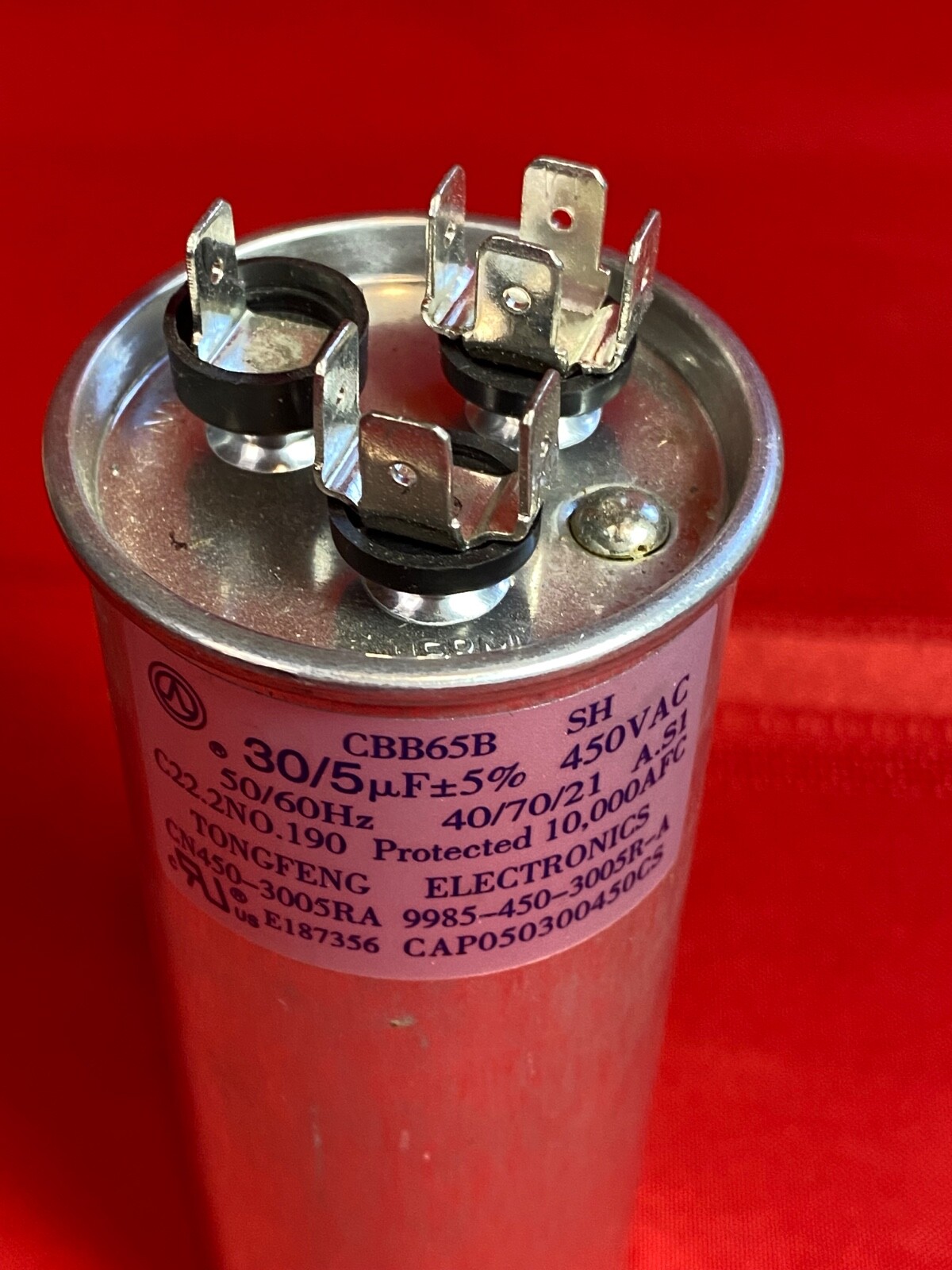 GENUINE OEM AMANA PTAC Dual Run Start Capacitor 30/5uF Pn CAP050300450CS 450 VAC