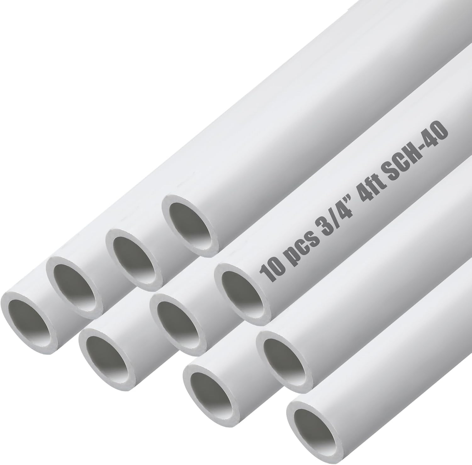 Sasylvia 10 Pcs Length PVC Pipe White DIY PVC Projects Sch40 Furniture Grade