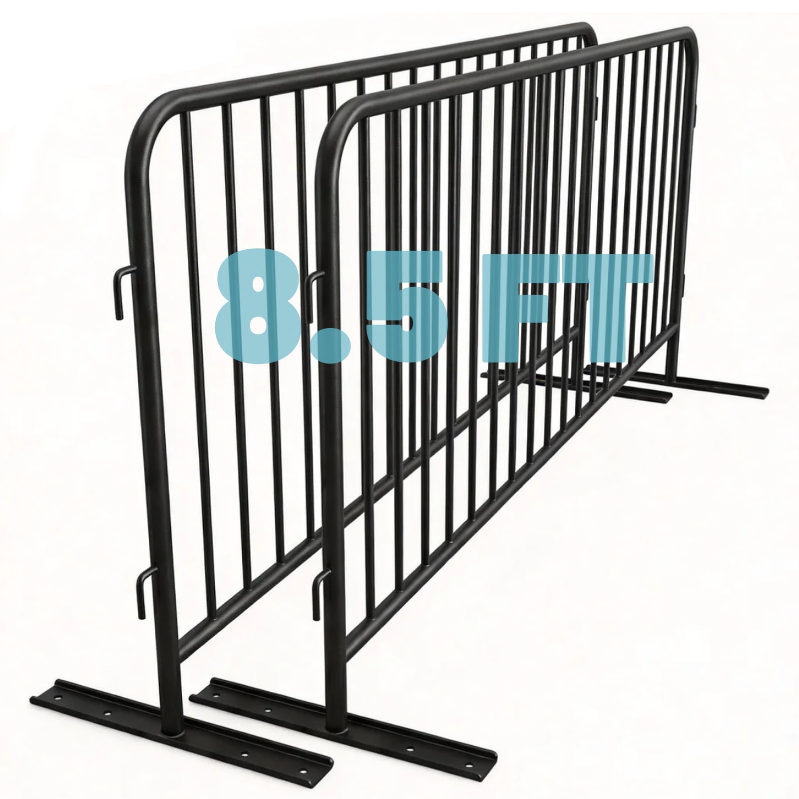 8.5ft Heavy Duty Interlocking Steel Safety Barriers Barricade Fence Guard 2-Pack
