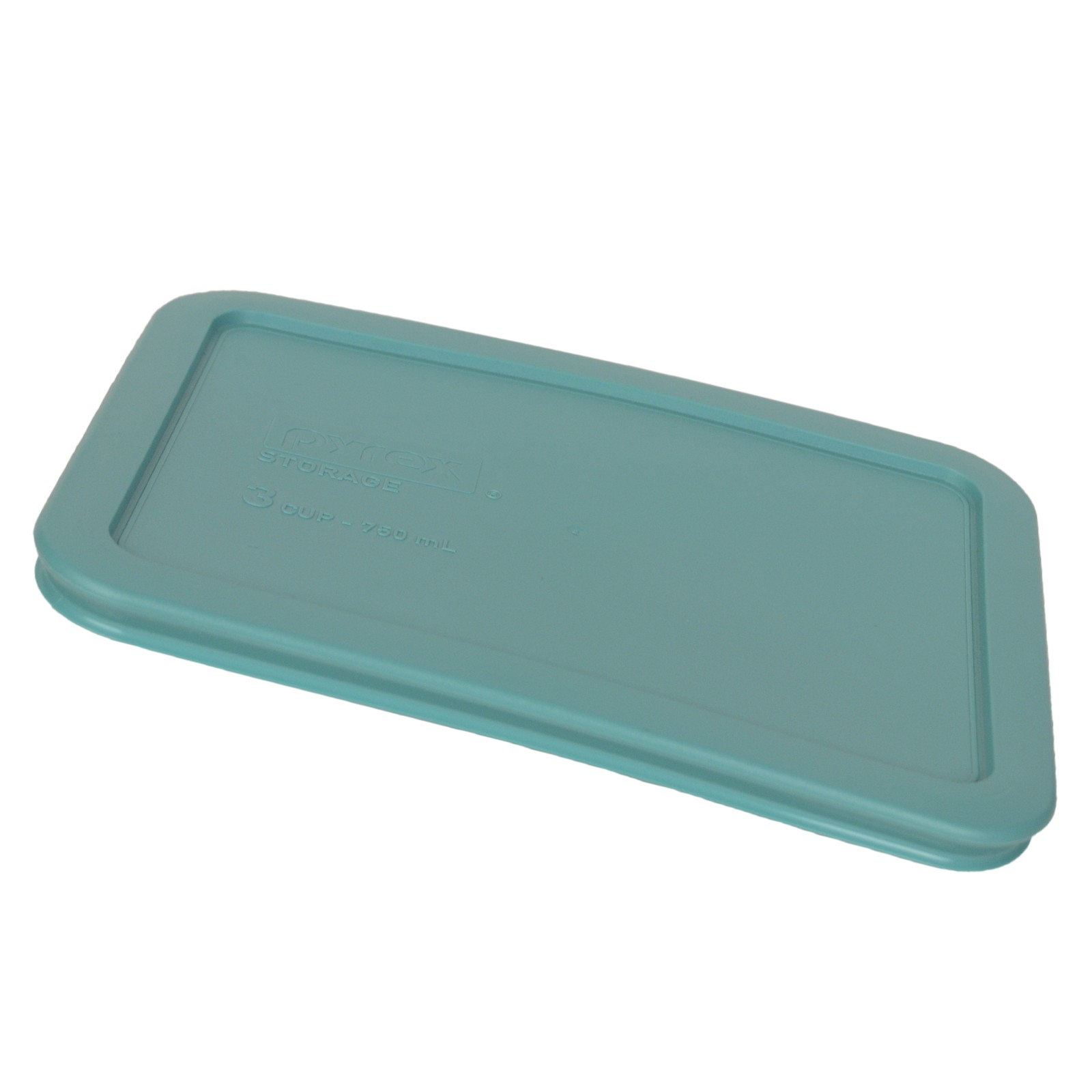 Pyrex (1) 7210 3 Cup Glass Dish & (1) 7210-PC Turquoise Lid