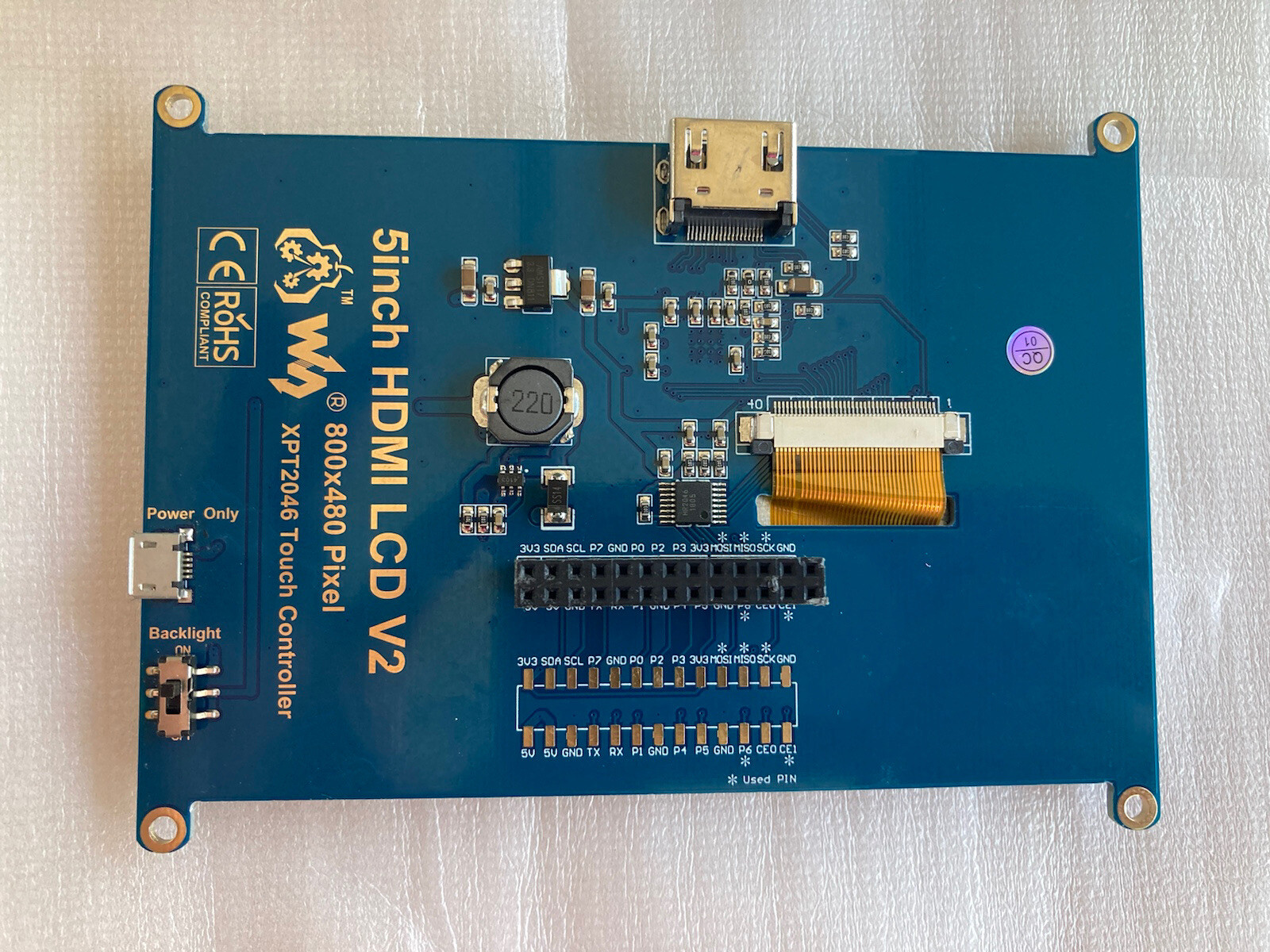 800×480 5inch Resistive Touch Screen HDMI LCD I/Os Interface for Raspberry Pi