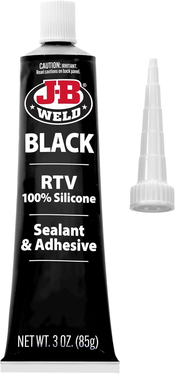 Black RTV Silicone Sealant Adhesive 3 oz Waterproof for Rubber Tile Plastic