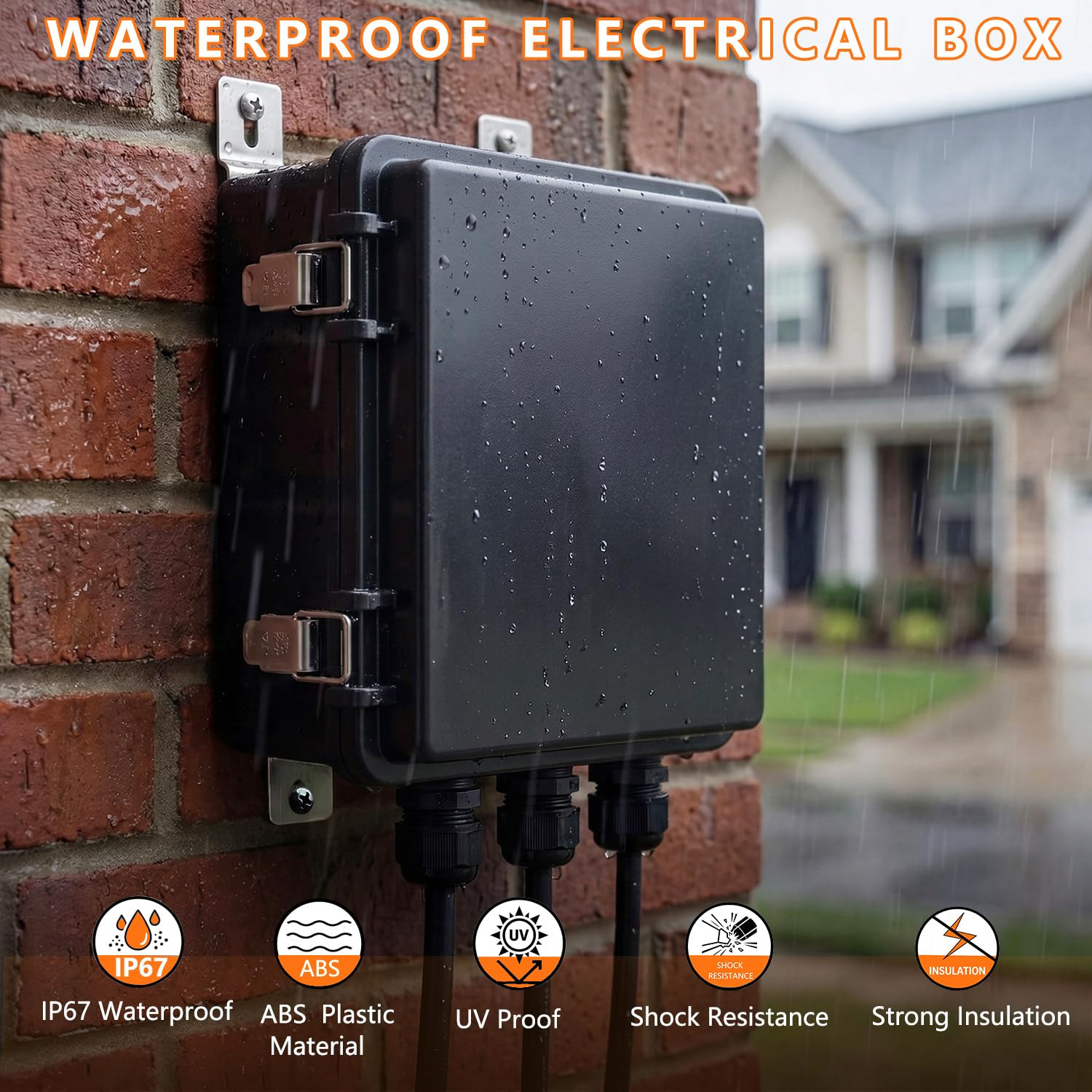 Electrical Junction Box, IP67 Waterproof Outdoor Box ABS Plastic Enclosure with
