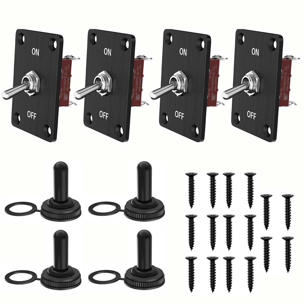 4X Toggle SWITCH ON/OFF Heavy Duty 15A 250V SPST 2 Terminal Car Boat Waterproof