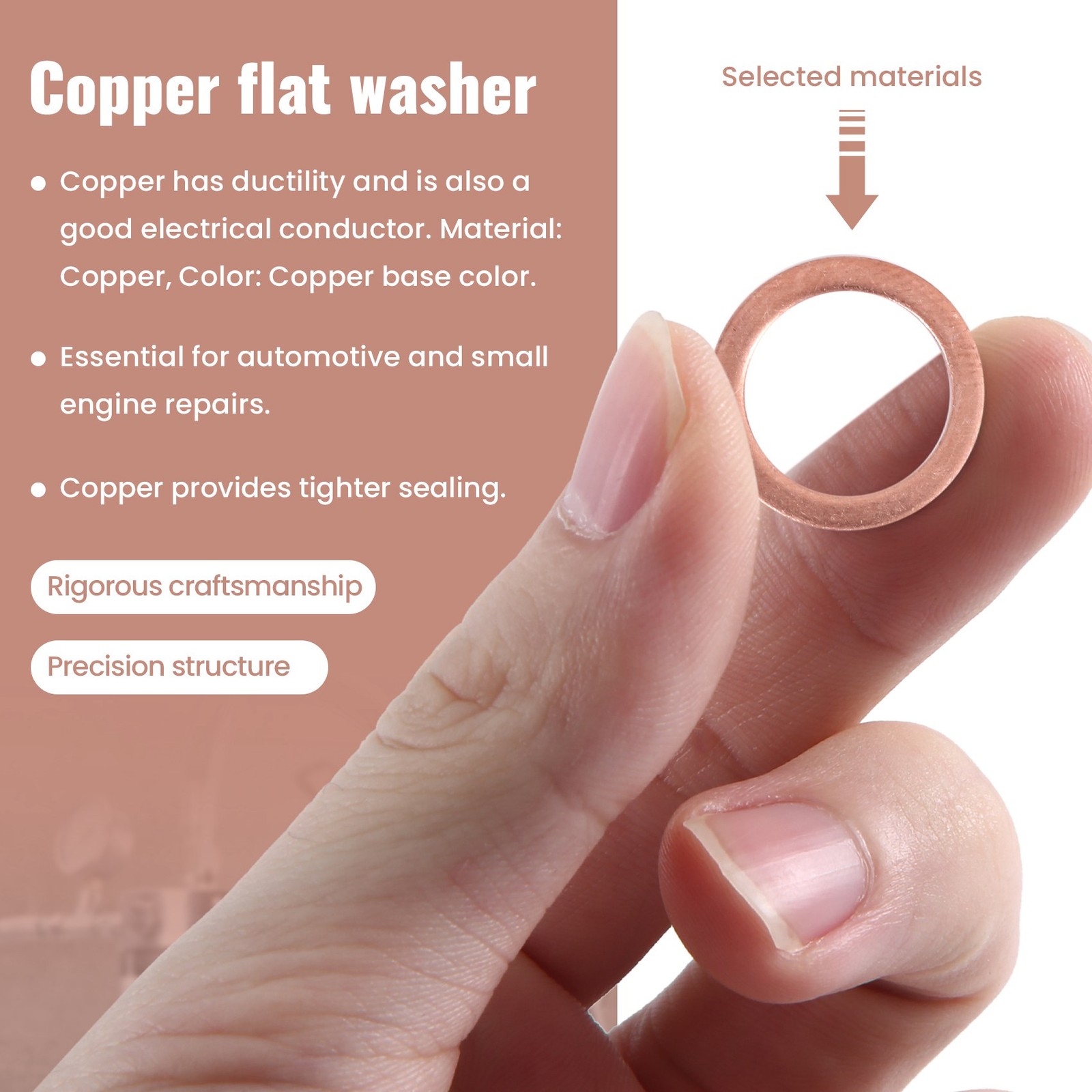 2X(20pcs 10mm x 14mm x 1mm Copper Washer Seal Spacer Seal9465