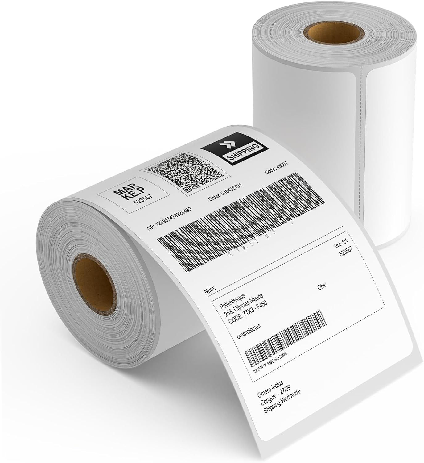 2 Rolls 4″ X 6″ Direct Thermal Printer Label, 250 Labels/Roll, Total 500 Thermal