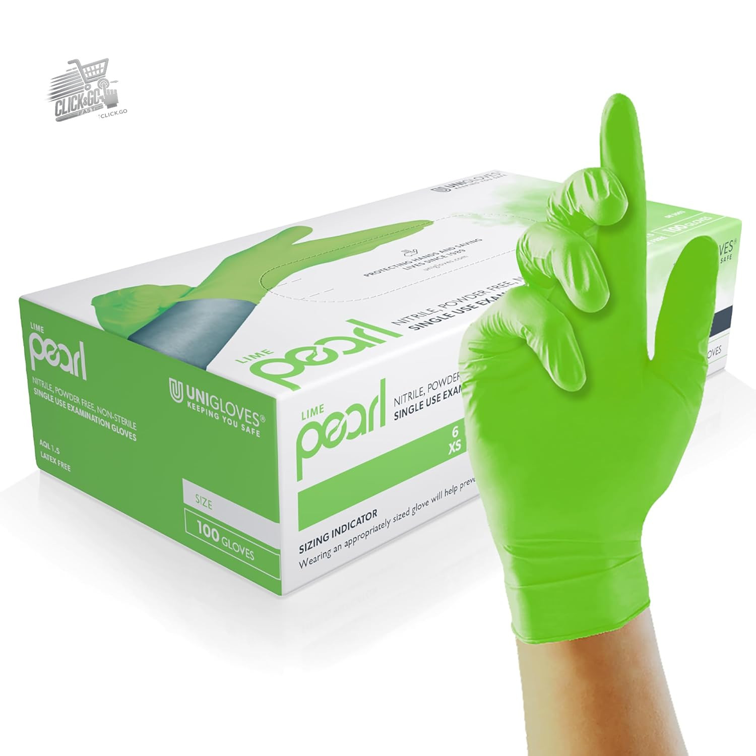 Nitrile Lime Pearl Disposable Latex Powder Free Medical Food Gloves M 100p