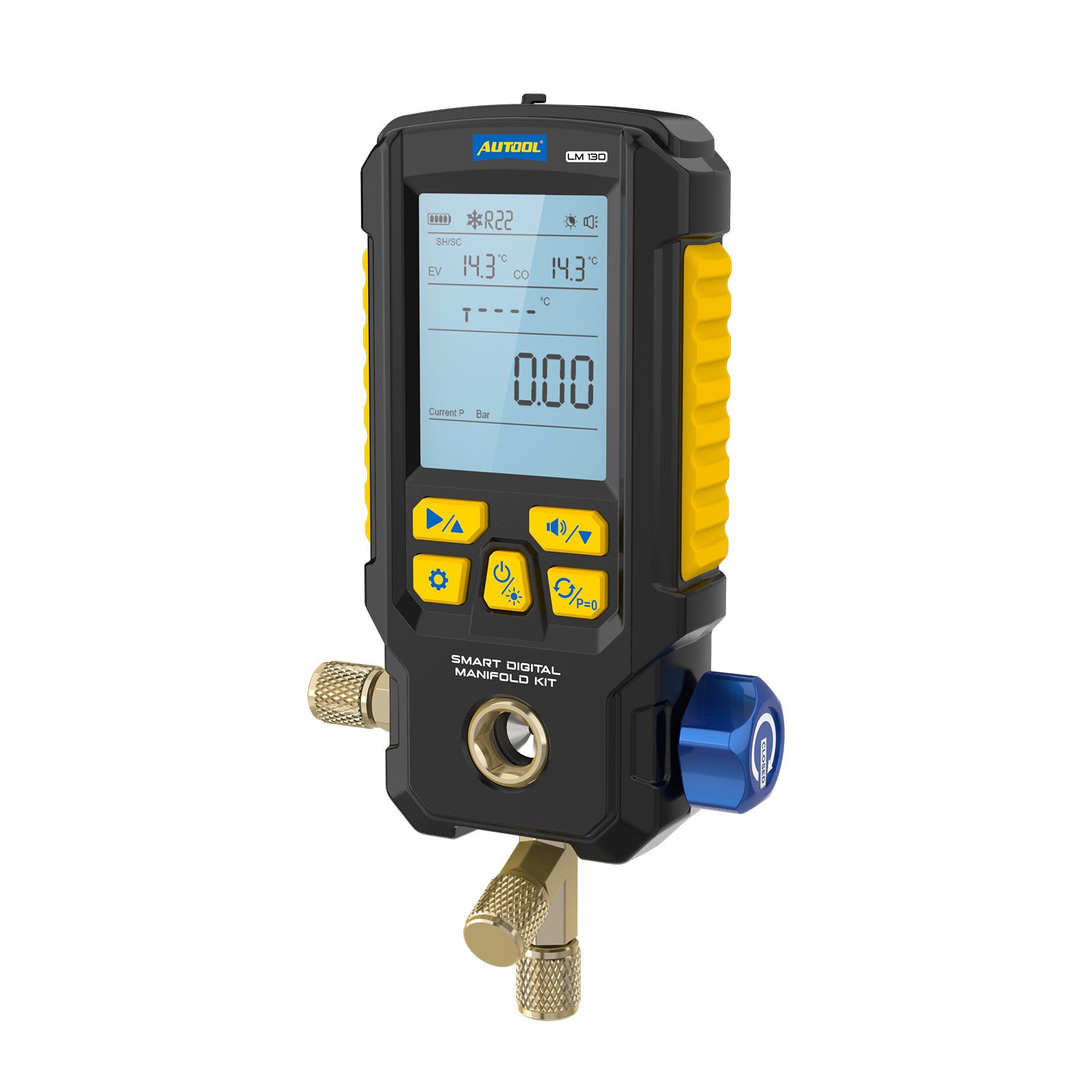 Digital HVAC Refrigeration A/C Manifold Gauge Evacuation Pressure Leak Detector