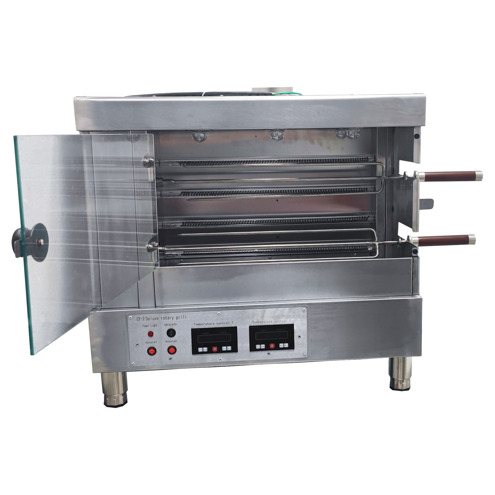NEW 2 Roll Rotisserie Machine 122-572°F Electric Chicken Rotisserie Machine 220V
