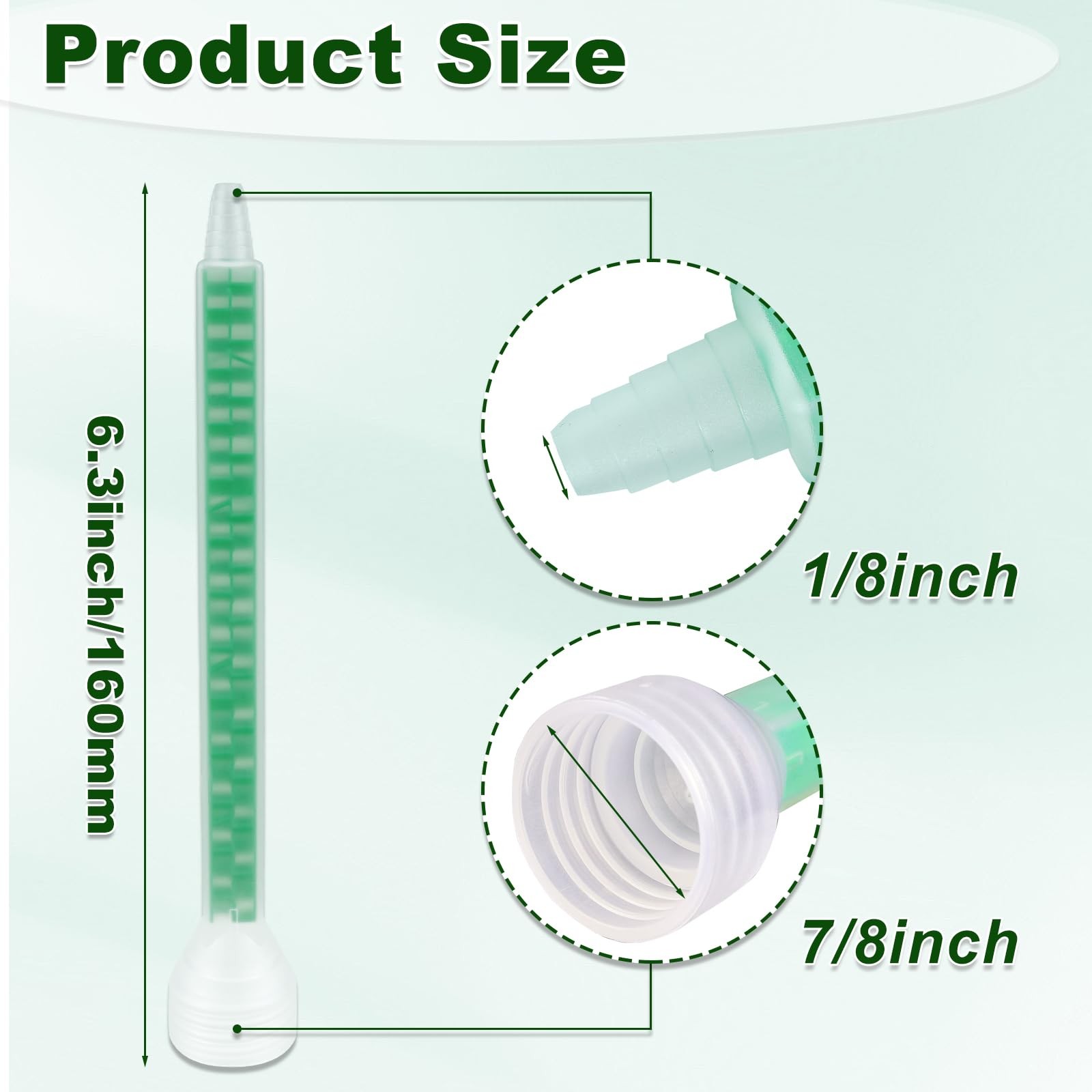 20 Pieces Mixing Nozzle Static Mix Nozzle Adhesive Tips Square