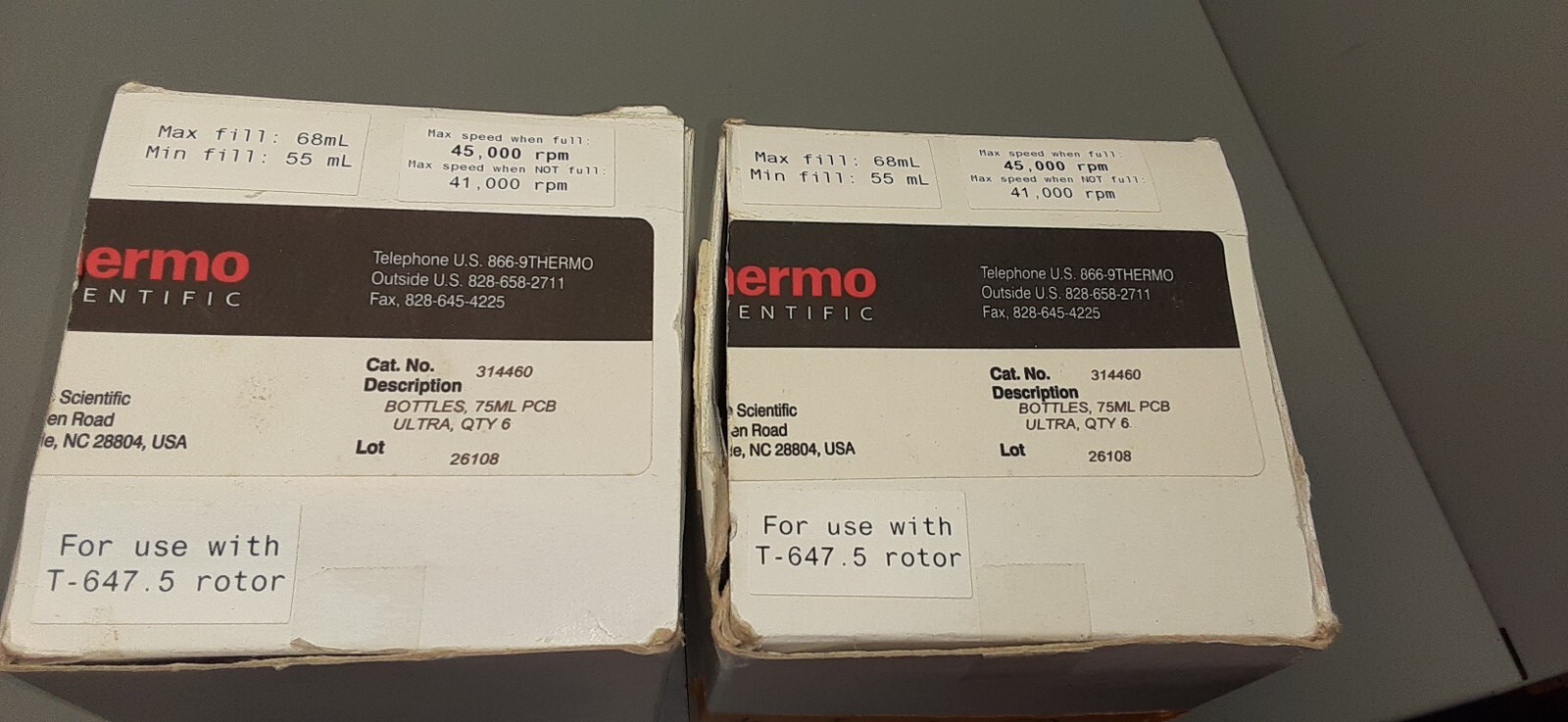 Thermo Scientific 75ml bottles PCB ultra Lot of (9)