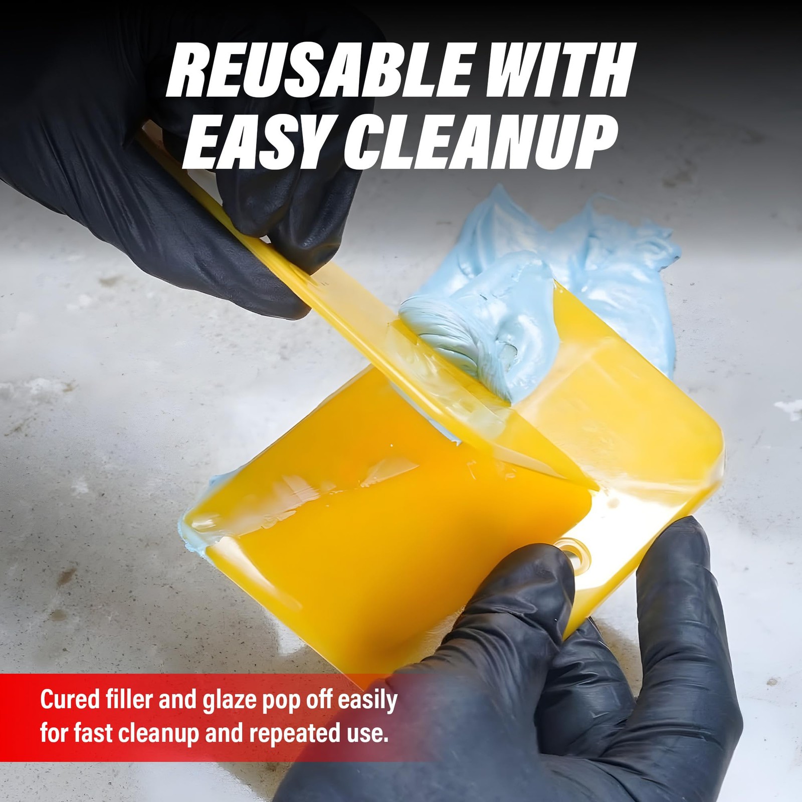 LAUCO Auto Body Filler Yellow Spreaders Pack of 50 Reusable Plastic Spreader, 6″