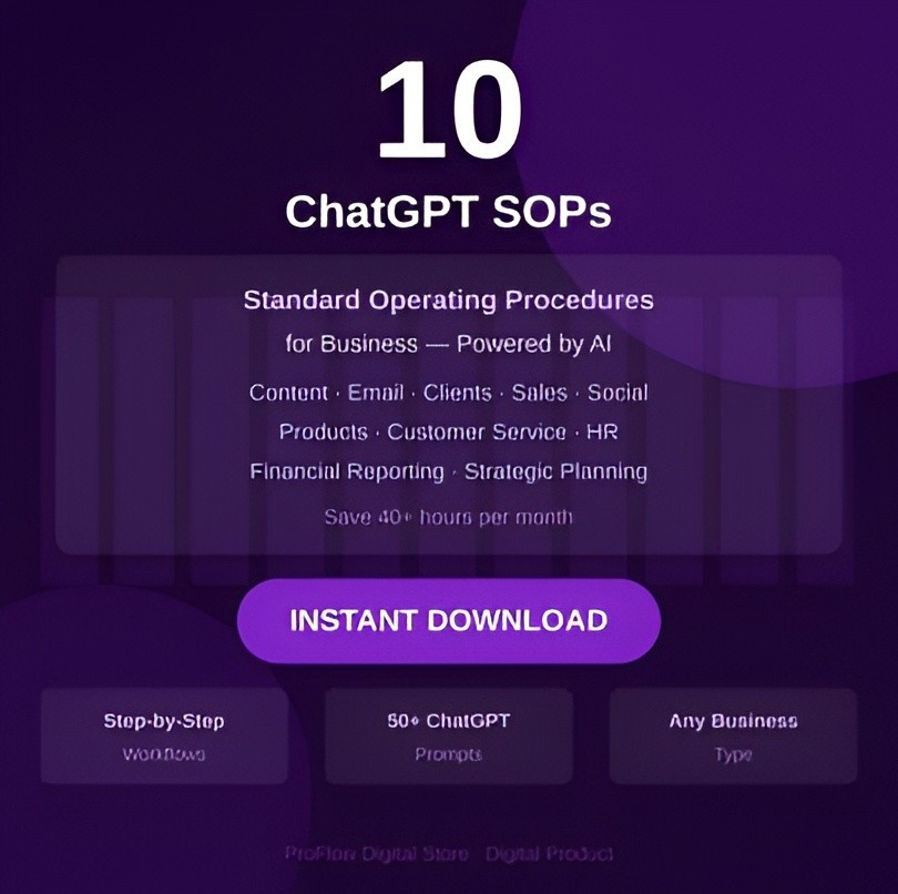 Ultimate ChatGPT SOP Bundle | 10 AI Business Workflow Systems