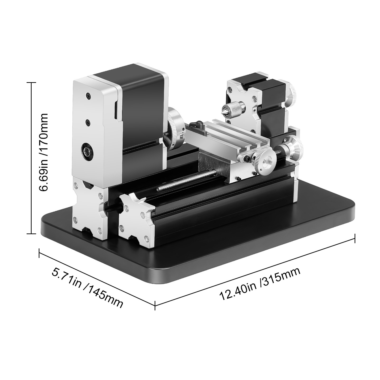 Mini Metal Lathe Machine 2.76 x 5.12 in Power Metal Lathe 20,000 RPM 36W