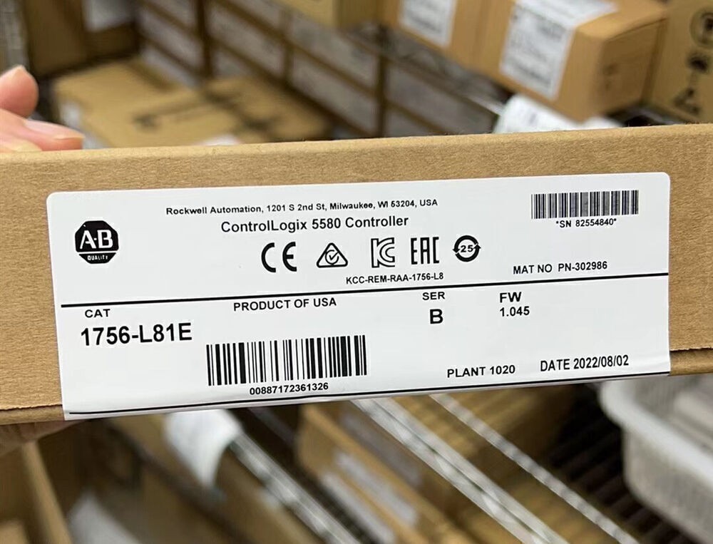 1PC AB 1756-L81E SER B ControlLogix 5580 Controller SER B NEW AB 1756L81E PLC US