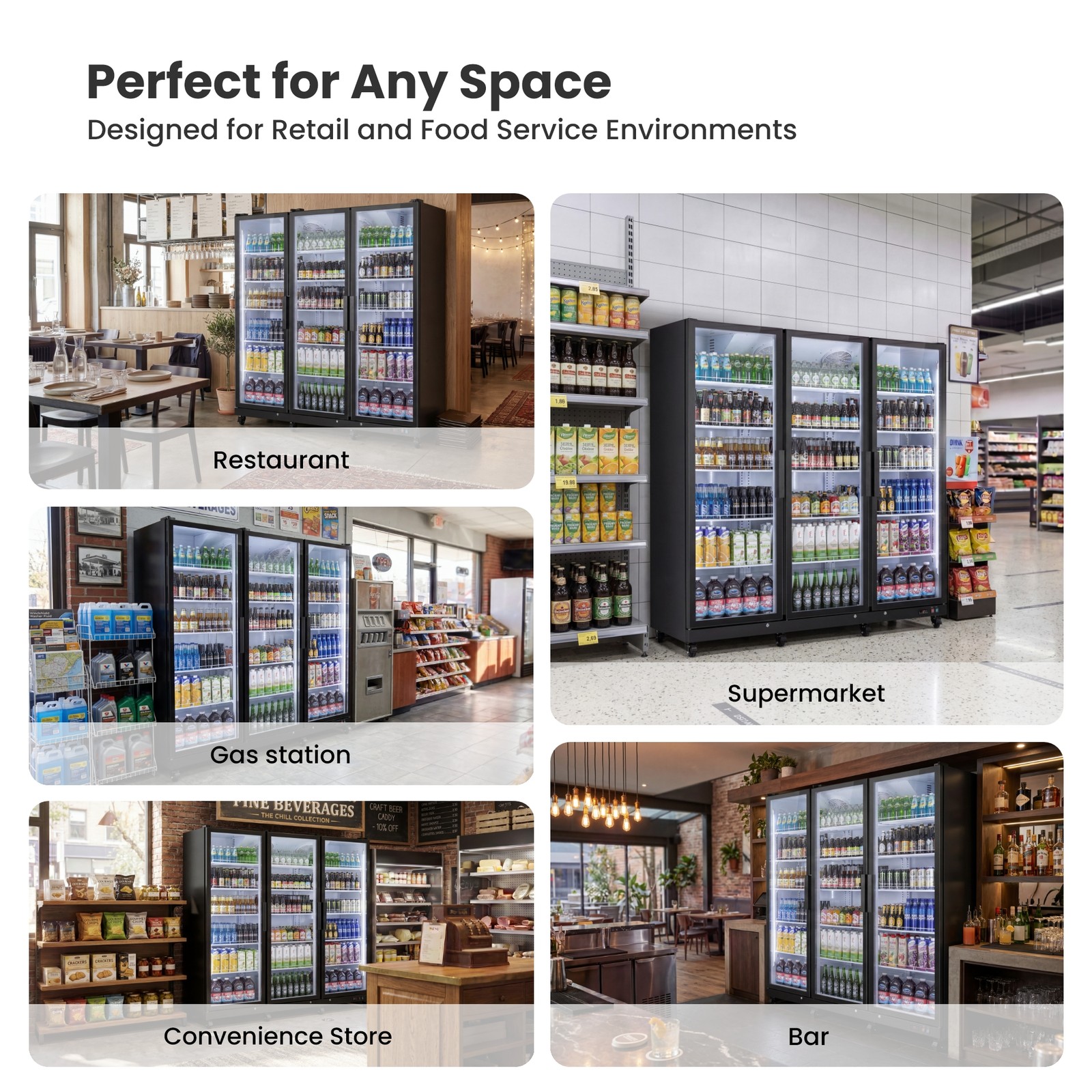 Yeego Drink Display Cooler Commercial Merchandiser Freestanding Store Fridge New