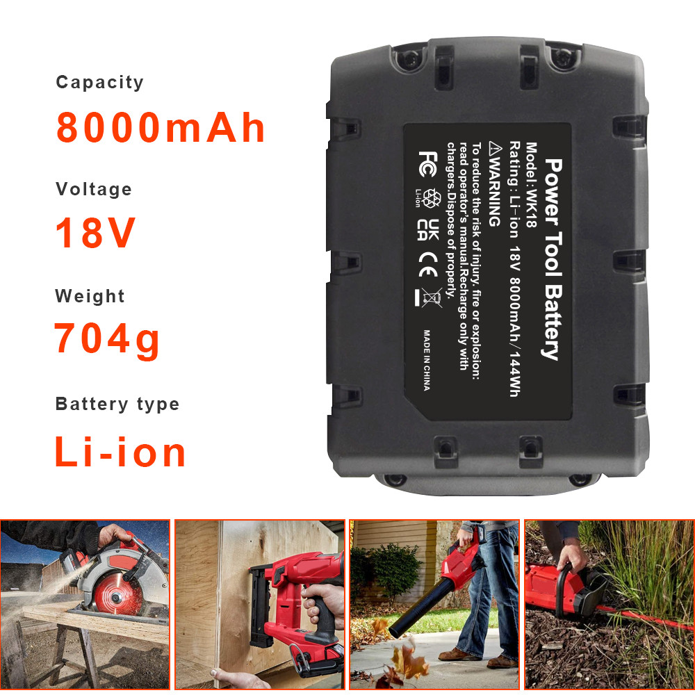 2PACK for M18 Battery Lithium Extended Capacity 8.0Ah For Milwaukee