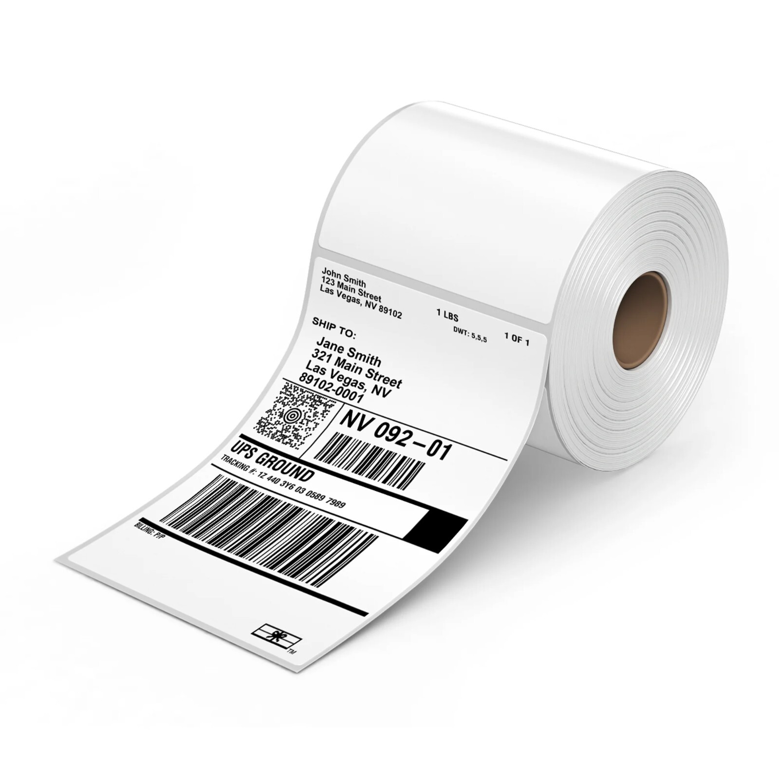 4 Rolls 250/Roll 4″ x 6″ Direct Thermal Shipping Labels for Zebra GX420D LP-2442