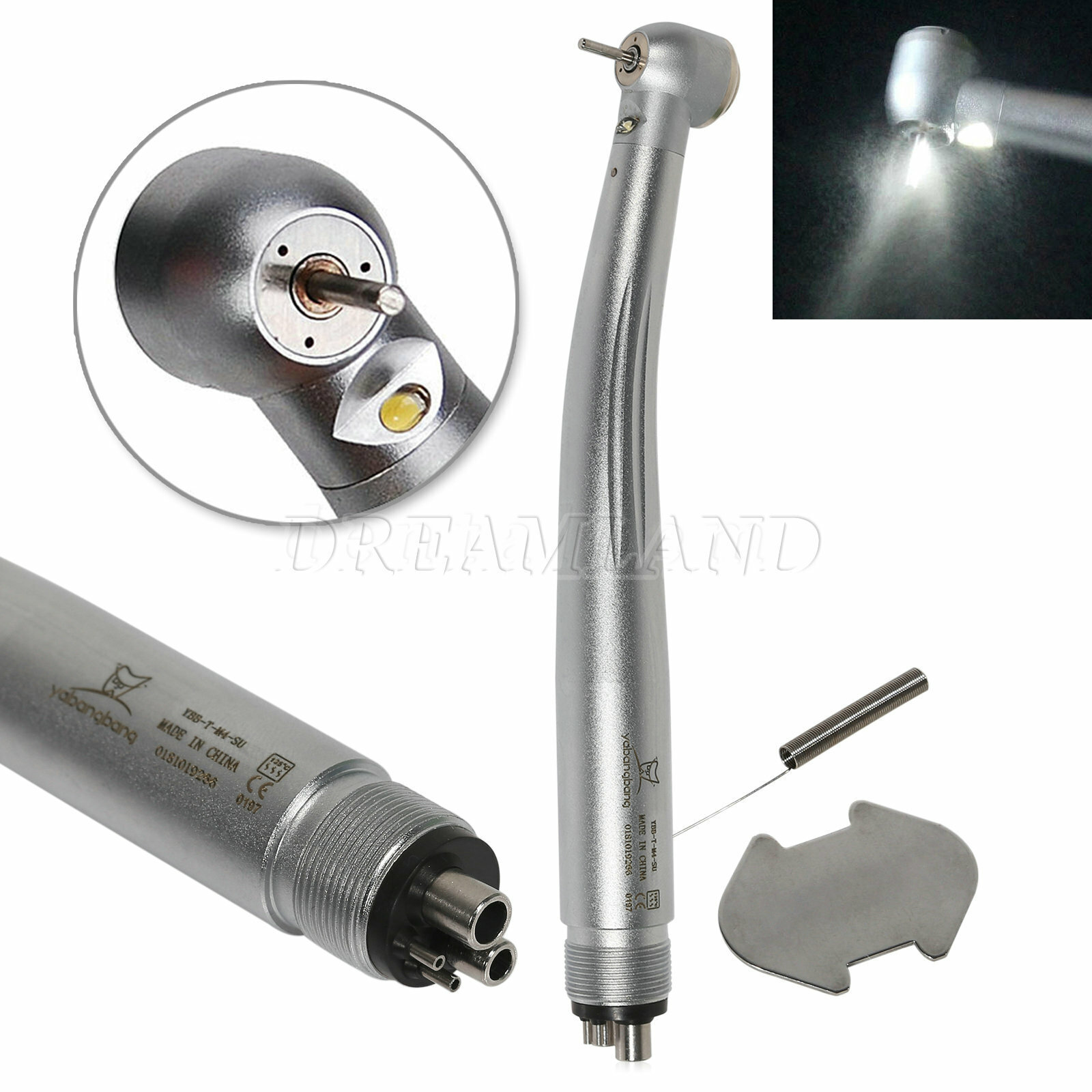 Dental E-generator LED High Speed Torque Head 3 Spray Handpiece 4Hole