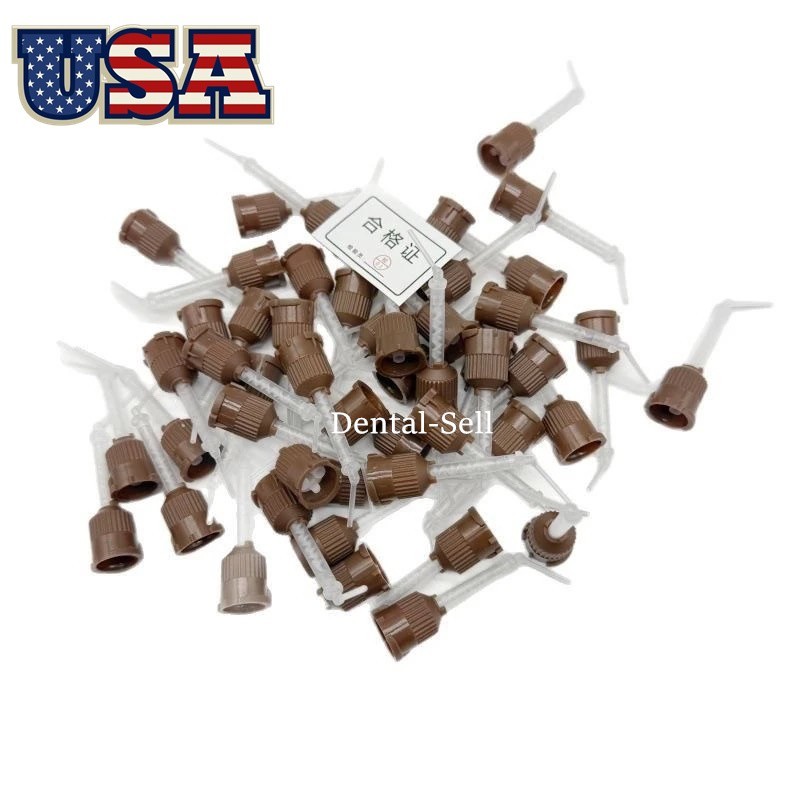 Dental Mixing Tips (1:1) HP Brown & White with Intraoral Tips 50Pcs/Bag USA