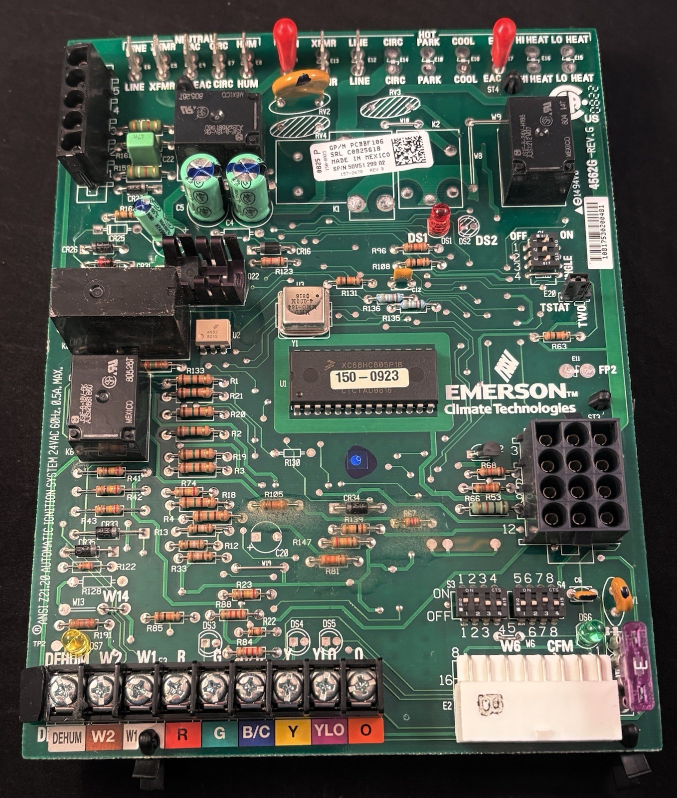 Emerson PCBBF106 Furnace Circuit Control Board 50V51-289-02 – Used And Tested!