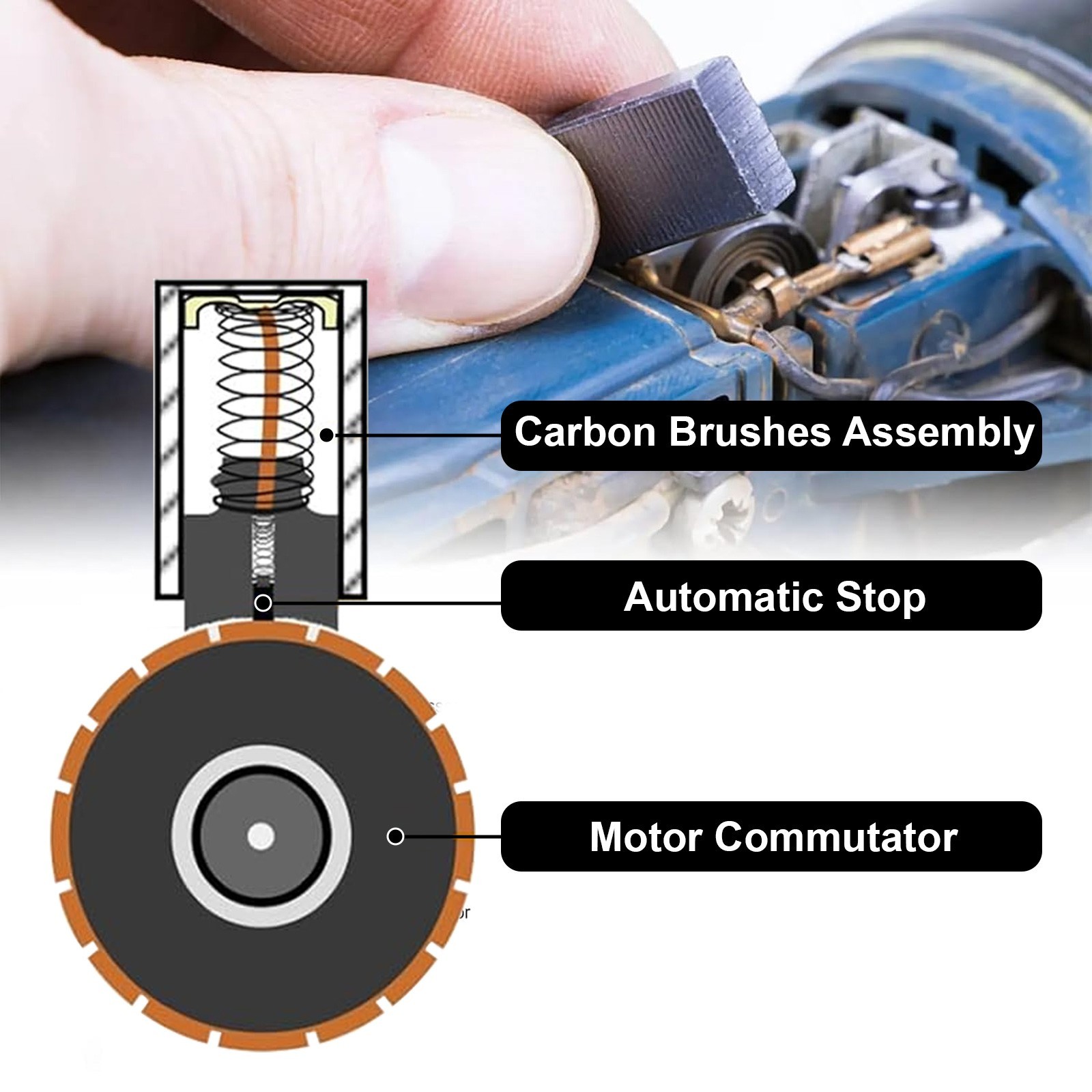 105x 15 Sizes Electric Motor Graphite Carbon Brushes Accessories For Power Tool