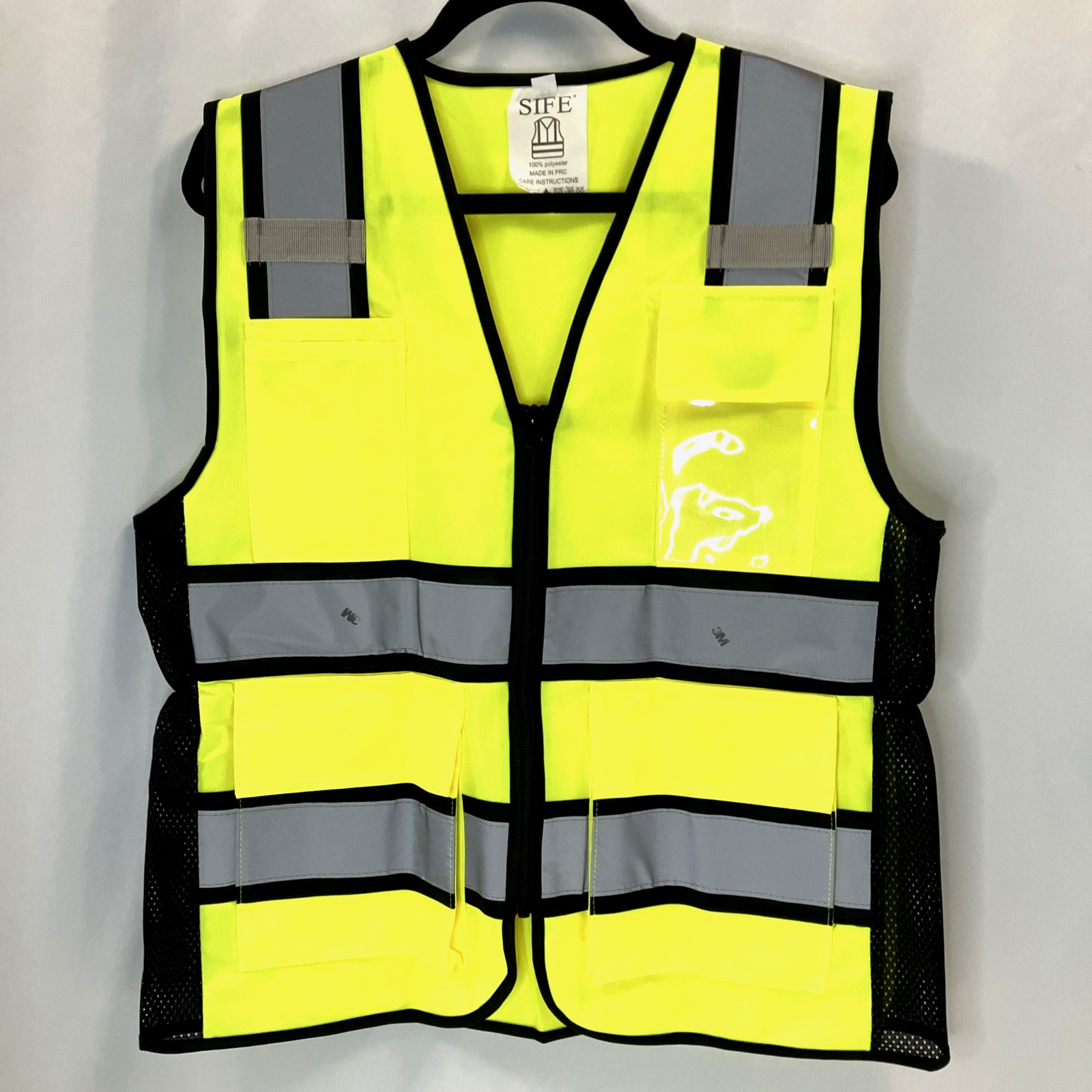 Women’s 8-Pocket hi vis vest Saftey Green Yellow ANSI Compliant sz M Medium