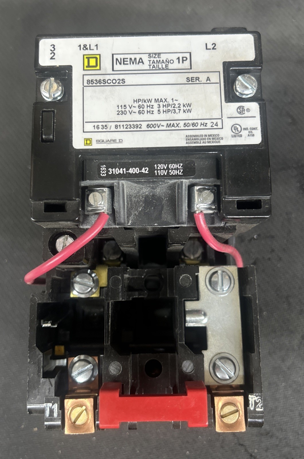 🔥🔥Square D 8536-SCO2S Starter A-Series 600V~Max 50/60 Hz NEMA Size 2