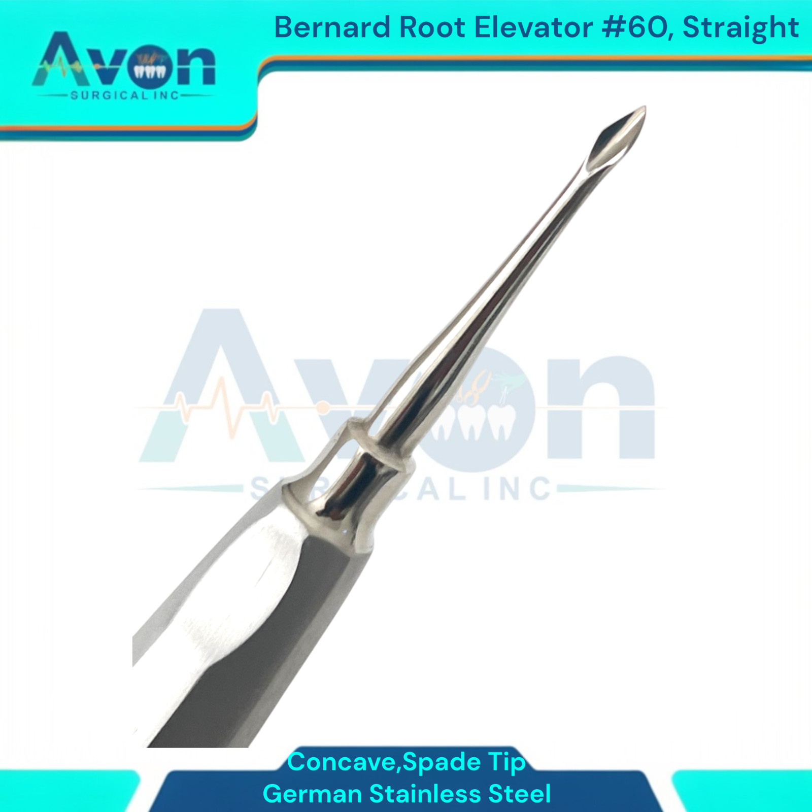 Spade Tip Bernard Root Elevator Pick, #60 Str + #63 Angled, Hollow Handle – 2PK